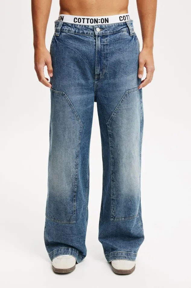 Cotton On Jeans Super Baggy Jean Carpenter Rail Blue 8211 Men Cotton On Jeans Super Baggy Jean Carpenter Rail Blue 8211 Men