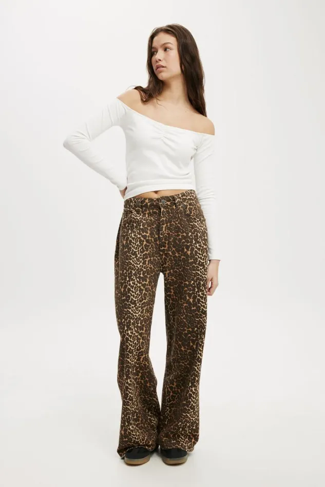 Cotton On Jeans Super Baggy Jean Leopardcarpenter 8211 Women