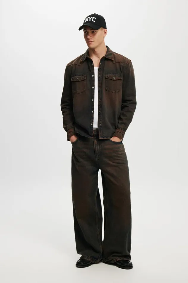 Cotton On Jeans Super Baggy Jean Mocha 8211 Men