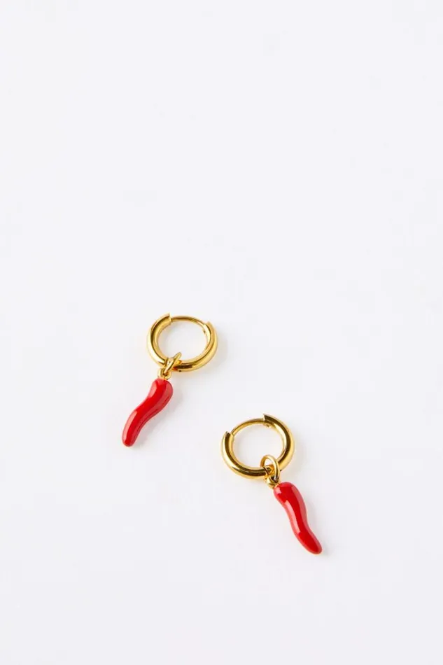 Cotton On Jewelry Waterproof Mid Charm Earring Gold Plated Chilli 8211 Women
