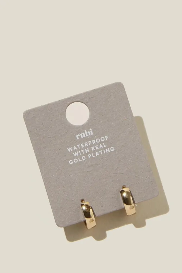 Cotton On Jewelry Waterproof Small Hoop Earring Gold Plated Tube 8211 Women Cotton On Jewelry Waterproof Small Hoop Earring Gold Plated Tube 8211 Women