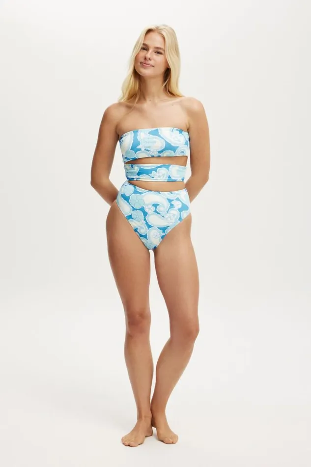 Cotton On OnePieceSwimsuits Cut Out One Piece Cheeky Kendelle Paisley Blue 8211 Women