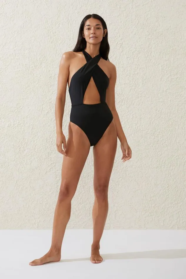 Cotton On OnePieceSwimsuits Halter Neck One Piece Brazilian Black 8211 Women Cotton On OnePieceSwimsuits Halter Neck One Piece Brazilian Black 8211 Women