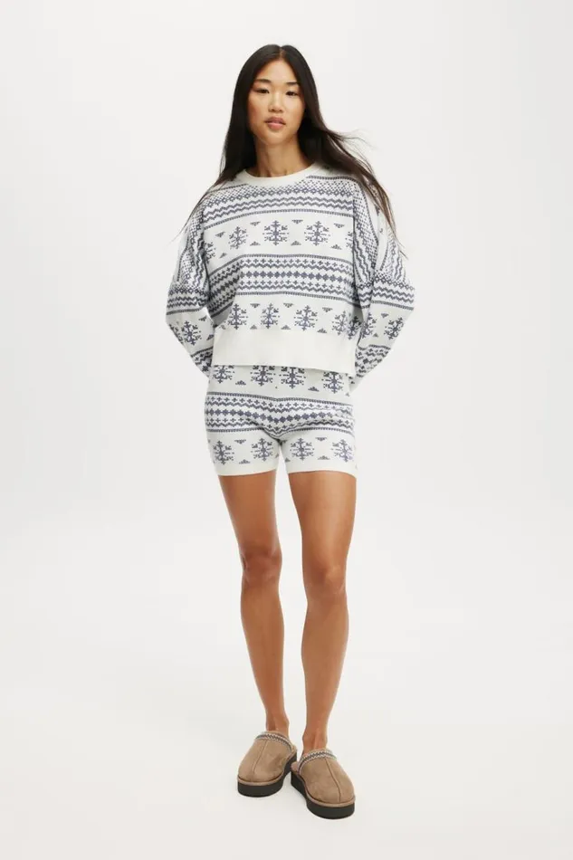 Cotton On Pajamas Novelty Knitted Short Coconut Milksnow Flakes 8211 Women
