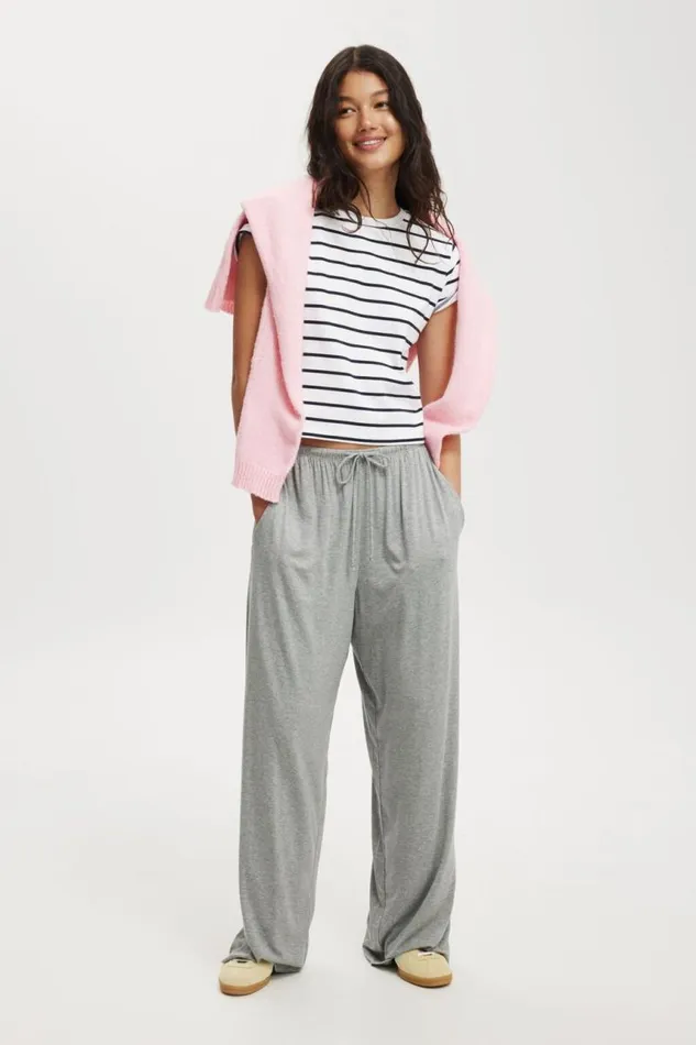 Cotton On Pants Blair Wide Leg Pant Grey Marle 8211 Women