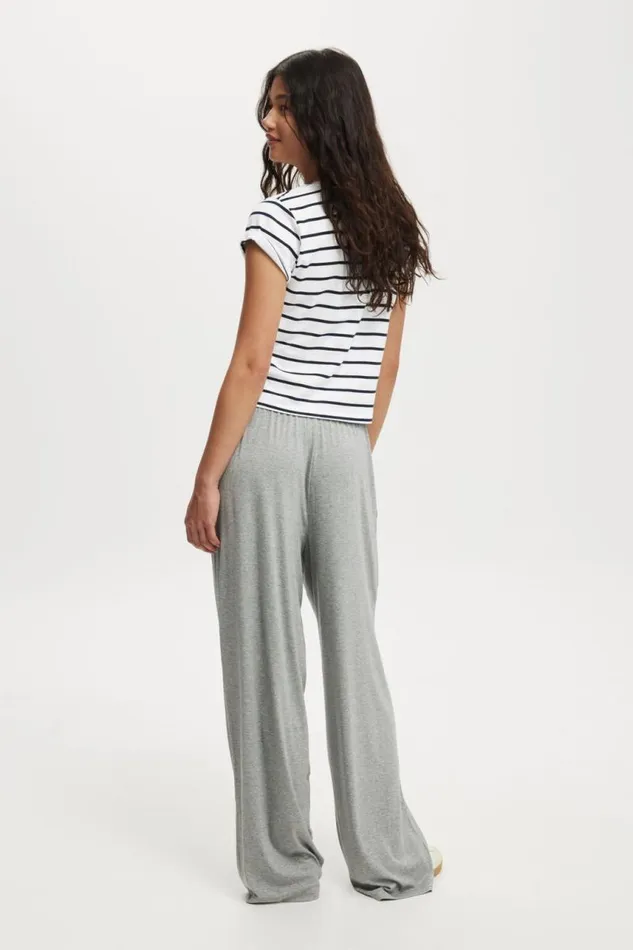 Cotton On Pants Blair Wide Leg Pant Grey Marle 8211 Women