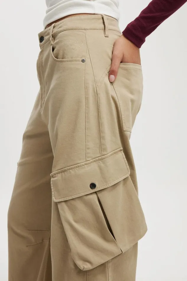 Cotton On Pants Cody Baggy Cargo Pant Taupe 8211 Women