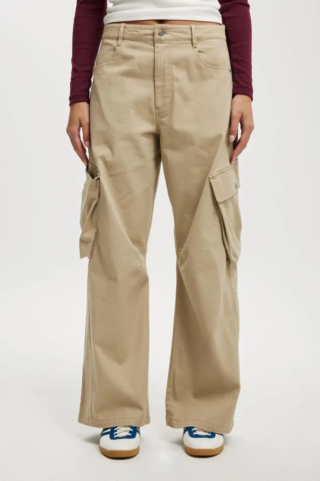 Cotton On Pants Cody Baggy Cargo Pant Taupe 8211 Women