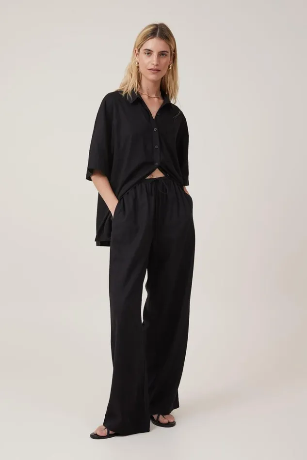 Cotton On Pants Haven Wide Leg Pant Black 8211 Women