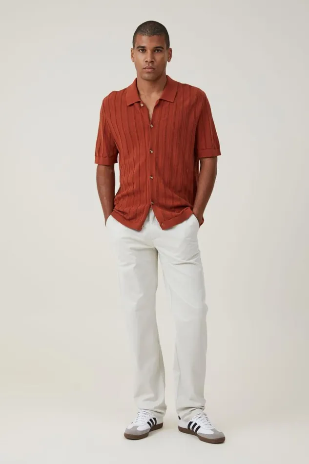Cotton On Pants Regular Straight Chino Washed Stone 8211 Men