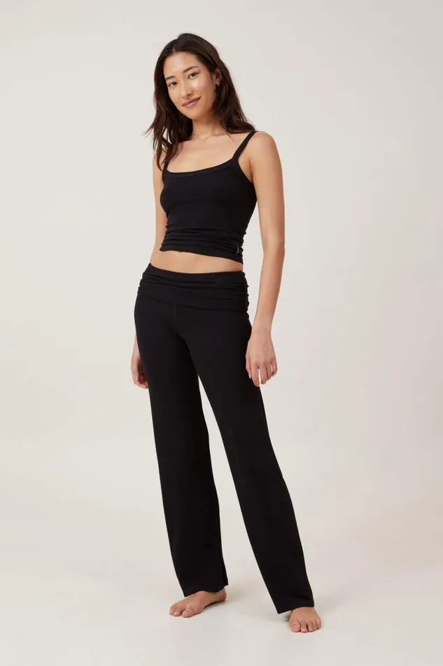 Cotton On Pants Sleep Recovery Roll Waist Pant True Black 8211 Women