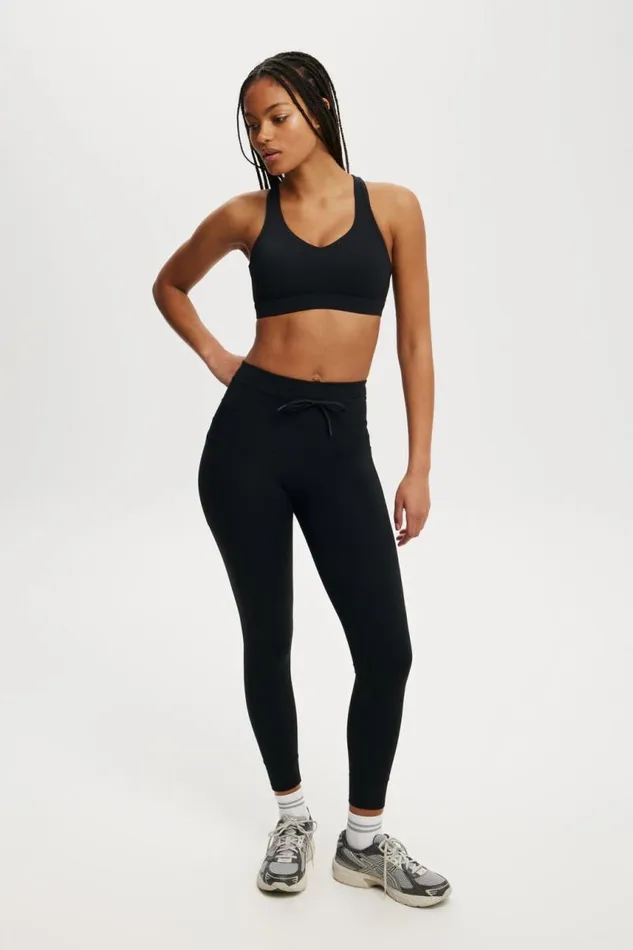 Cotton On Pants Ultimate Run Rib 78 Tight Black 8211 Women