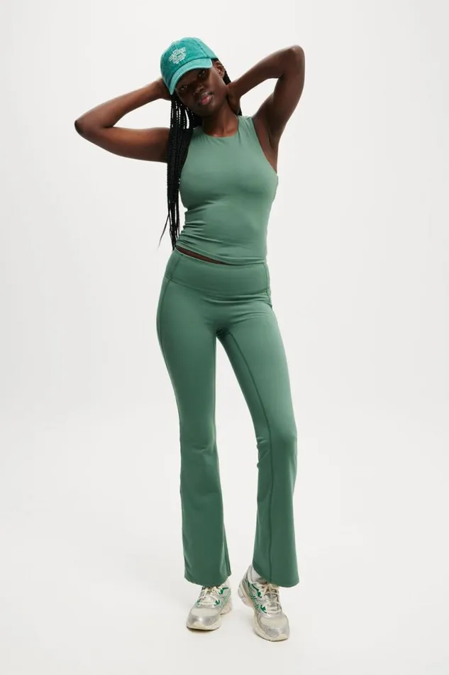 Cotton On Pants Ultra Soft Studio Flare Emerald Forest 8211 Women