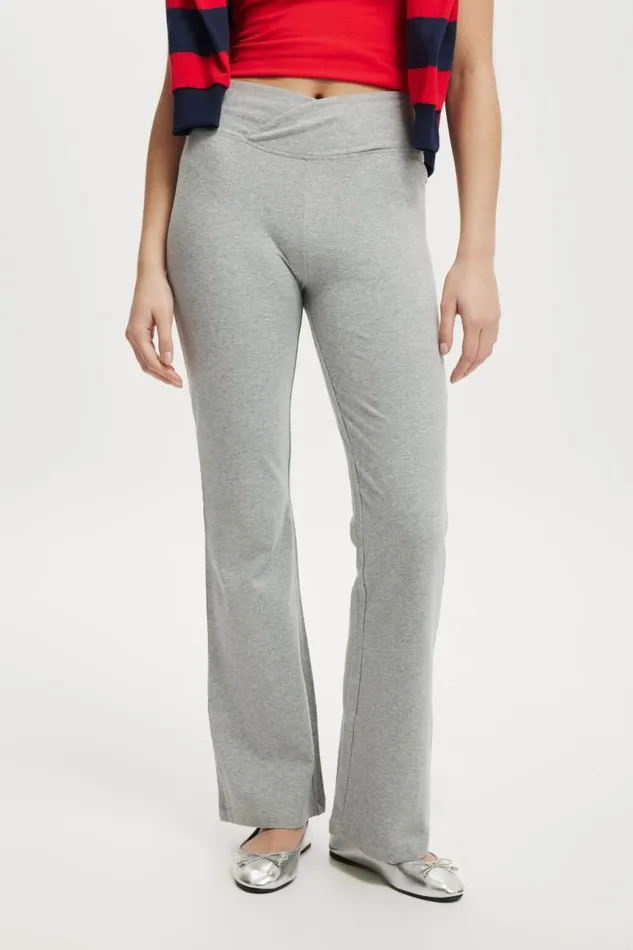 Cotton On Pants VWaist Bella Bootleg Pant Grey Marle 8211 Women