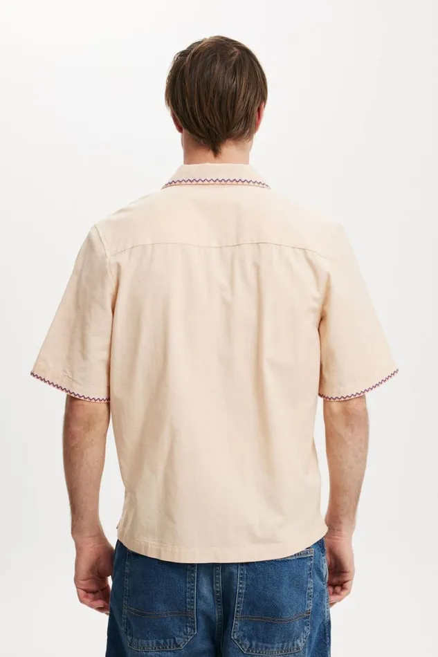 Cotton On Shirts and Polos Cabana Short Sleeve Shirt Orange Art 8211 Men