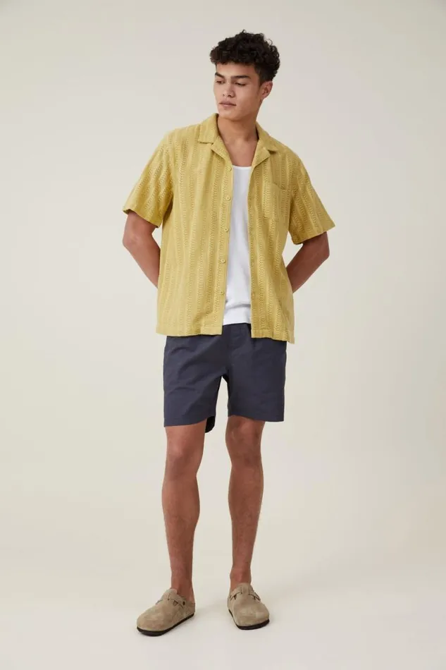 Cotton On Shirts and Polos Palma Short Sleeve Shirt Pale Lime Pattern 8211 Men Cotton On Shirts and Polos Palma Short Sleeve Shirt Pale Lime Pattern 8211 Men