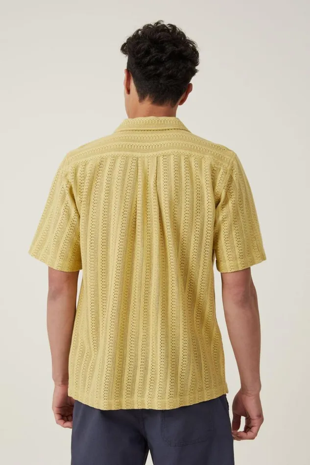 Cotton On Shirts and Polos Palma Short Sleeve Shirt Pale Lime Pattern 8211 Men Cotton On Shirts and Polos Palma Short Sleeve Shirt Pale Lime Pattern 8211 Men