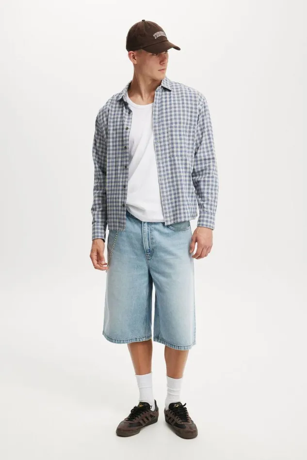 Cotton On Shirts and Polos Tribeca Long Sleeve Shirt Navy Mini Check 8211 Men Cotton On Shirts and Polos Tribeca Long Sleeve Shirt Navy Mini Check 8211 Men