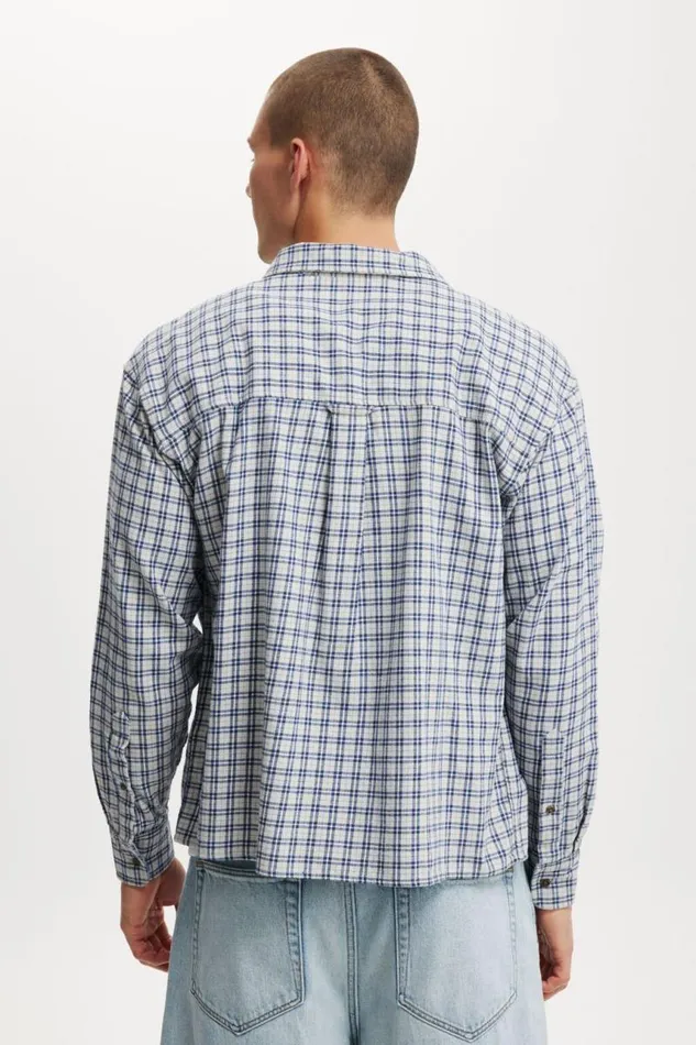 Cotton On Shirts and Polos Tribeca Long Sleeve Shirt Navy Mini Check 8211 Men Cotton On Shirts and Polos Tribeca Long Sleeve Shirt Navy Mini Check 8211 Men
