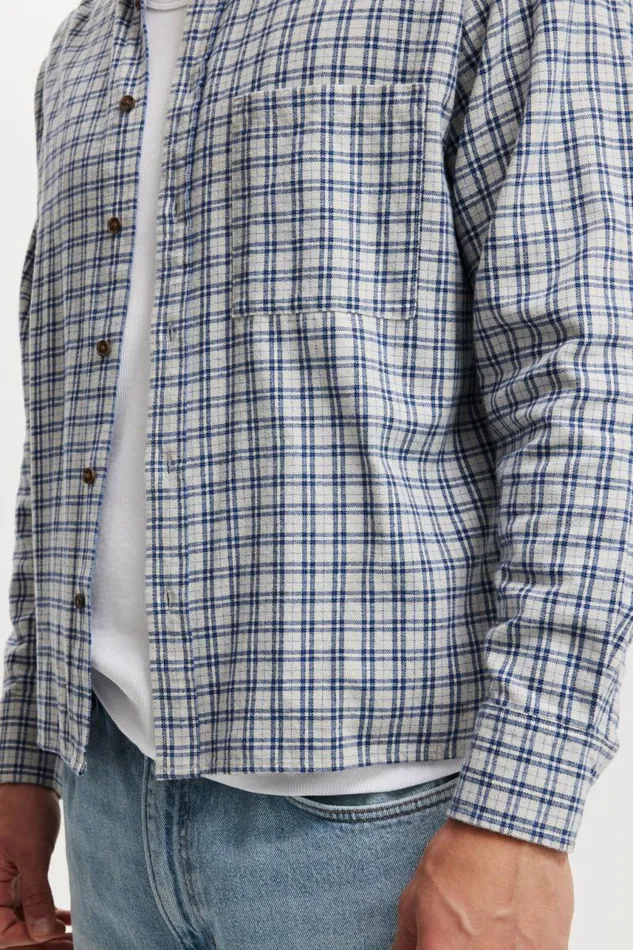 Cotton On Shirts and Polos Tribeca Long Sleeve Shirt Navy Mini Check 8211 Men Cotton On Shirts and Polos Tribeca Long Sleeve Shirt Navy Mini Check 8211 Men