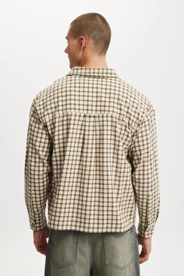 Cotton On Shirts and Polos Tribeca Long Sleeve Shirt Stone Mini Check 8211 Men Cotton On Shirts and Polos Tribeca Long Sleeve Shirt Stone Mini Check 8211 Men