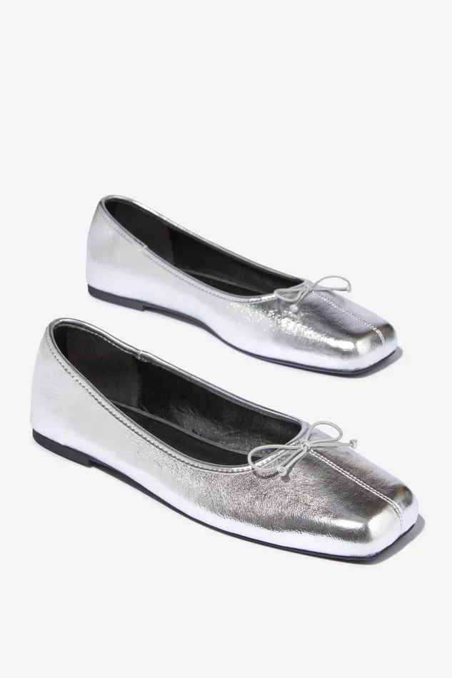 Cotton On ShoesandSlippers Ziggy Ballet Silver 8211 Women