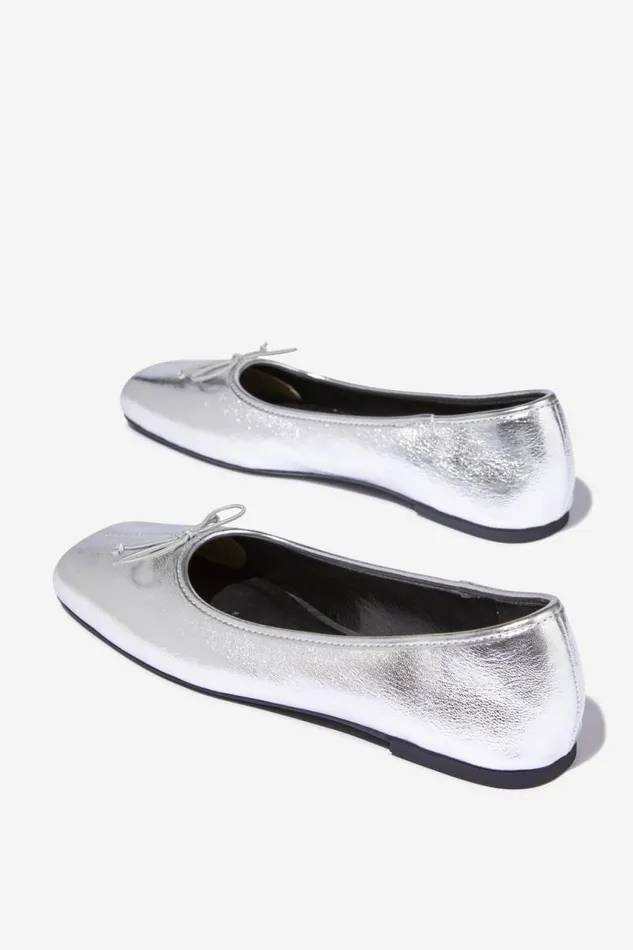 Cotton On ShoesandSlippers Ziggy Ballet Silver 8211 Women