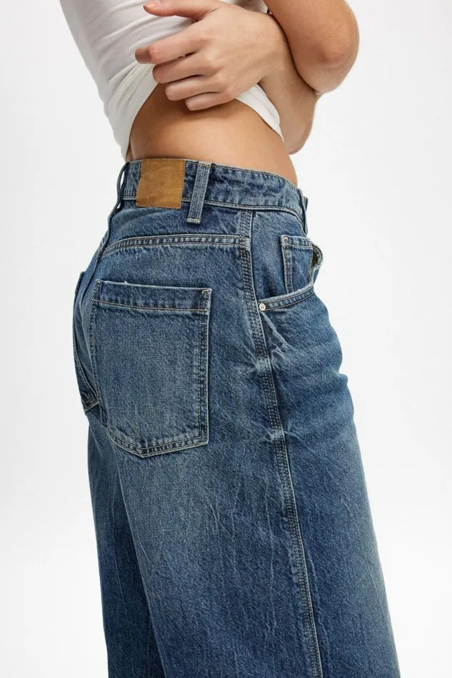 Cotton On Shorts 90 S Baggy Denim Jort Blue Dusk 8211 Women