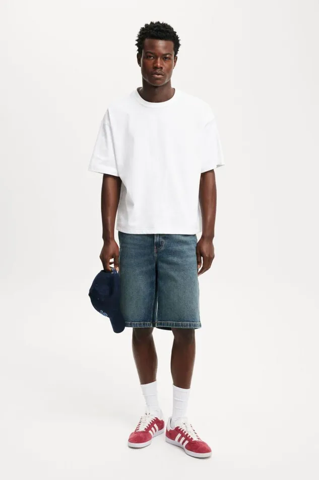 Cotton On Shorts Baggy Denim Short Carpenter Ryder Blue 8211 Men