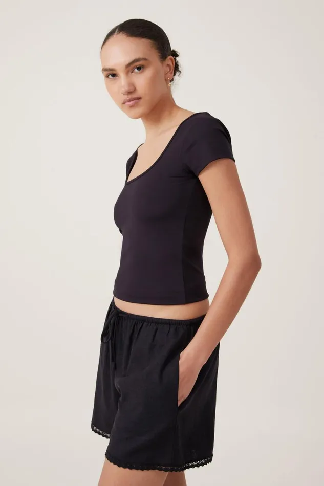 Cotton On Shorts Haven Short Black Lace Trim 8211 Women