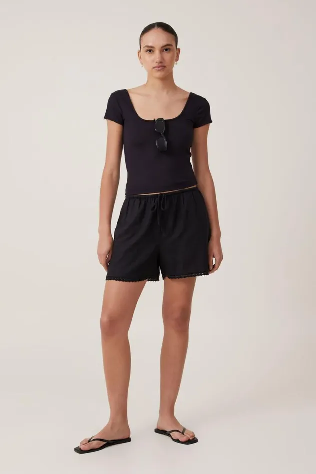 Cotton On Shorts Haven Short Black Lace Trim 8211 Women