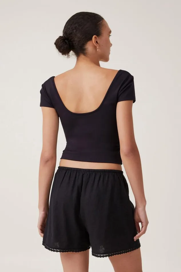 Cotton On Shorts Haven Short Black Lace Trim 8211 Women