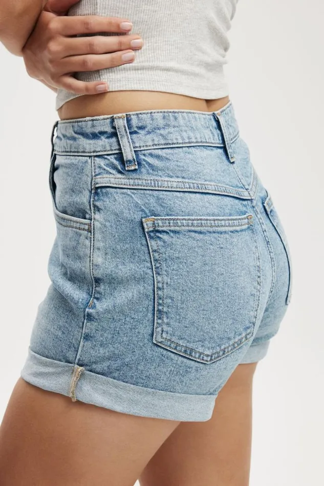 Cotton On Shorts High Rise Classic Stretch Denim Short Bells Blue 8211 Women Cotton On Shorts High Rise Classic Stretch Denim Short Bells Blue 8211 Women