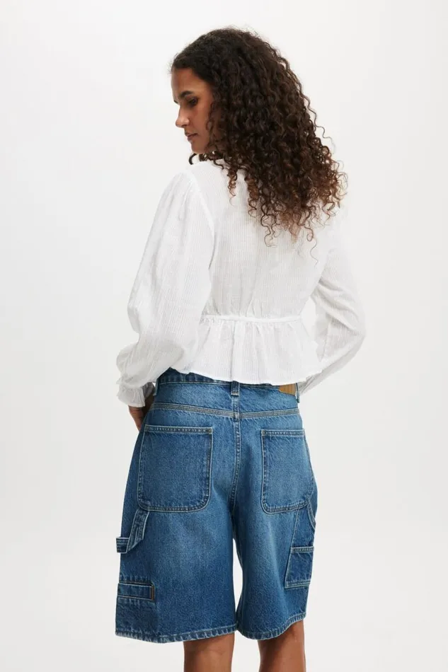 Cotton On Shorts Super Baggy Carpenter Denim Jort King Blue 8211 Women