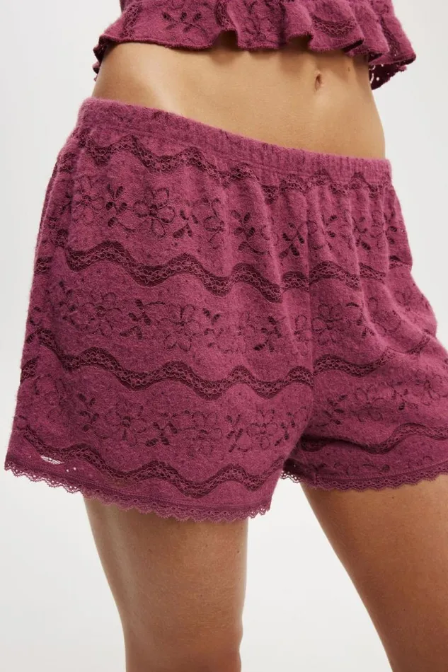 Cotton On Shorts Textured Super Soft Short Boysenberry 8211 Women