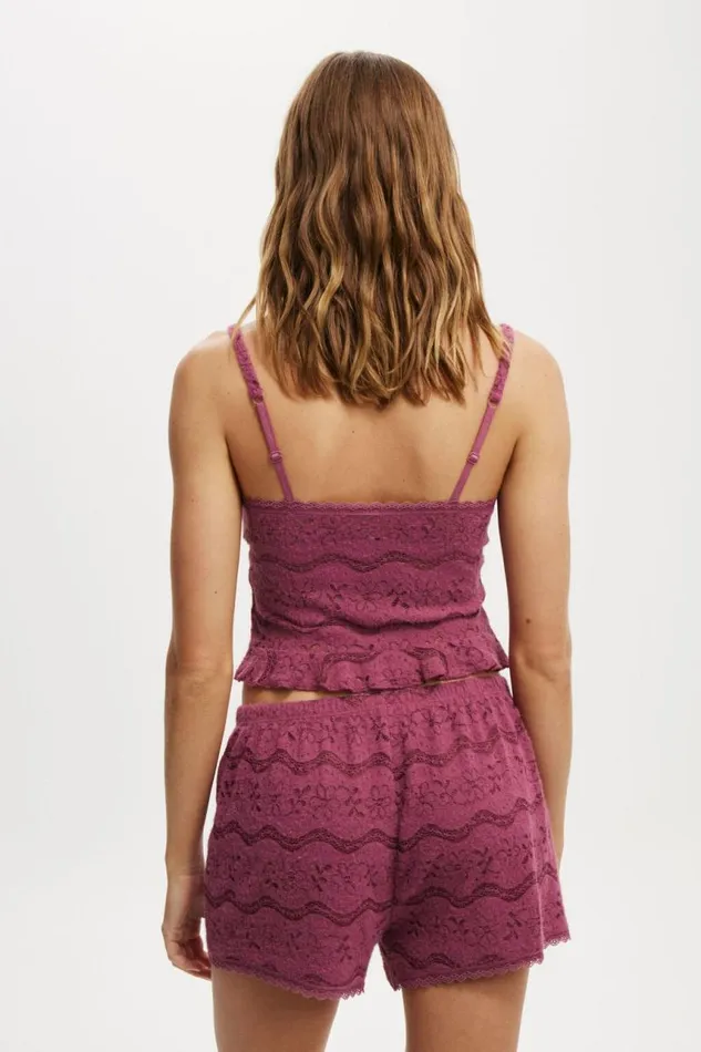 Cotton On Shorts Textured Super Soft Short Boysenberry 8211 Women