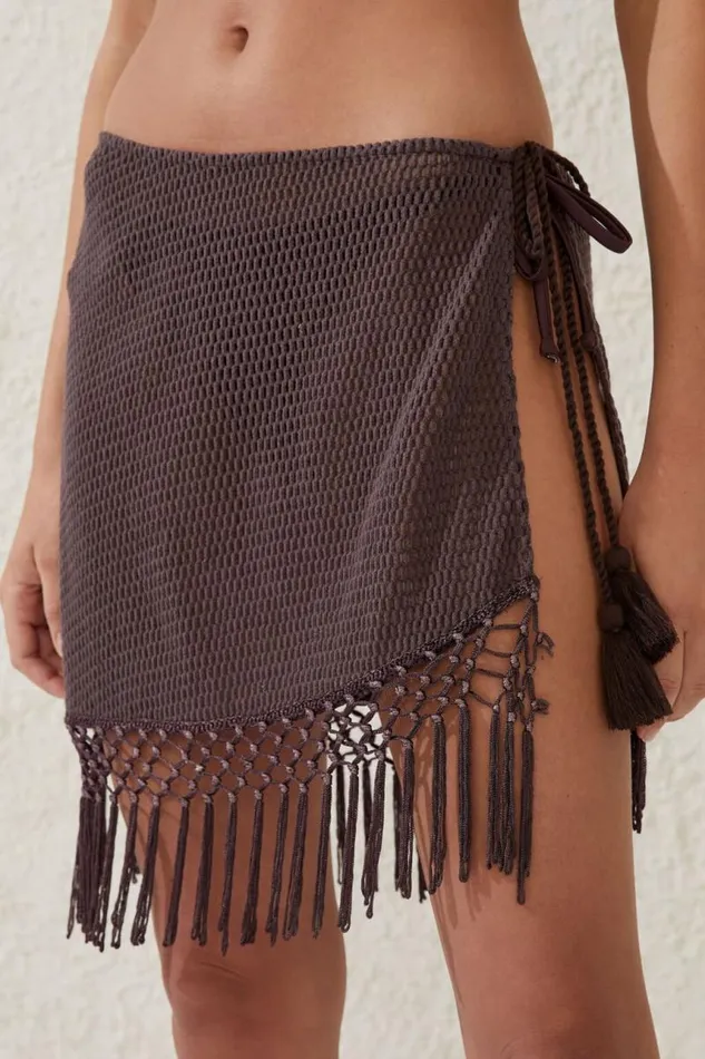 Cotton On Skirts Fringe Beach Mini Skirt Willow Brown 8211 Women