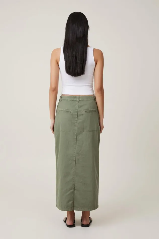Cotton On Skirts Ryder Utility Maxi Skirt Khaki 8211 Women