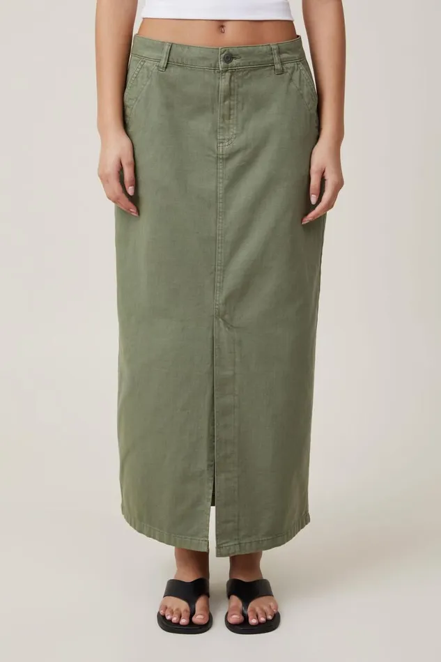 Cotton On Skirts Ryder Utility Maxi Skirt Khaki 8211 Women