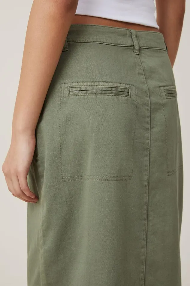 Cotton On Skirts Ryder Utility Maxi Skirt Khaki 8211 Women
