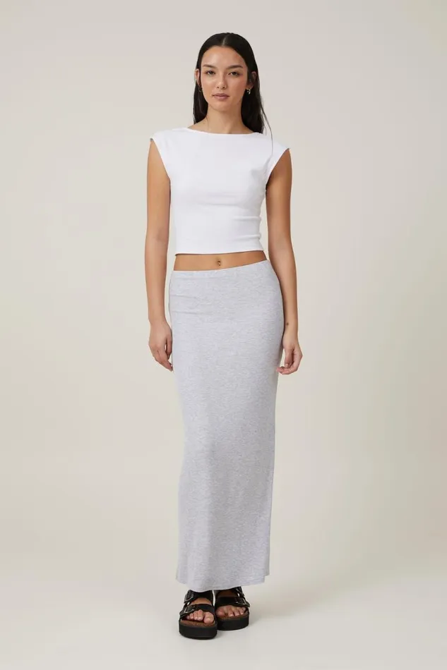 Cotton On Skirts Staple Rib Maxi Skirt Grey Marle 8211 Women
