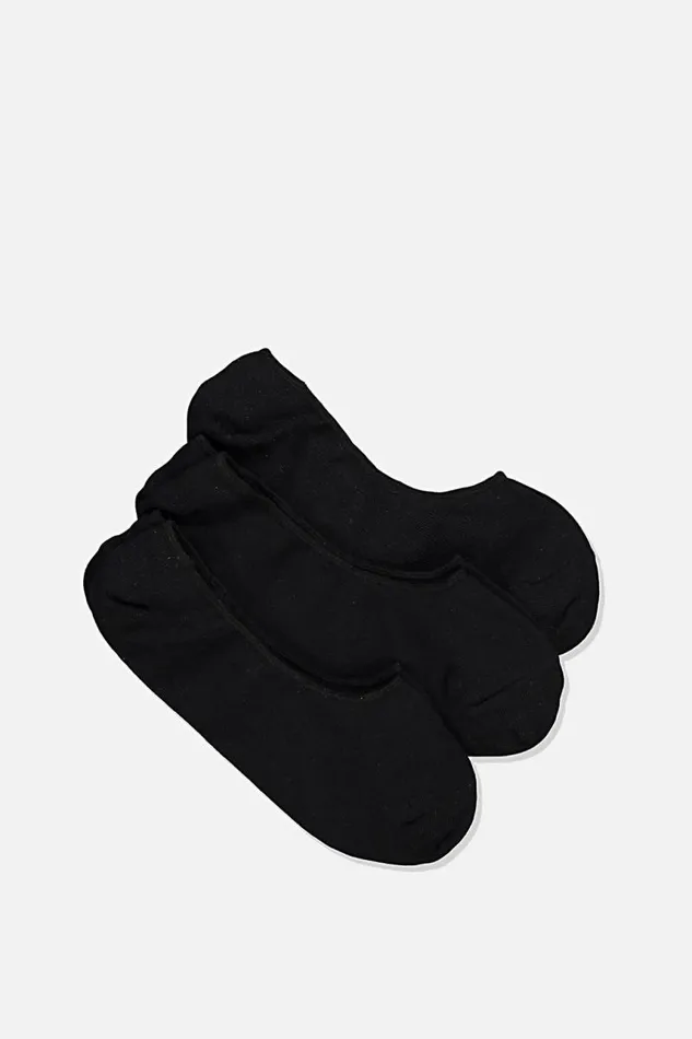 Cotton On Socks and Underwear Invisible Socks 3 Pack Black 8211 Men