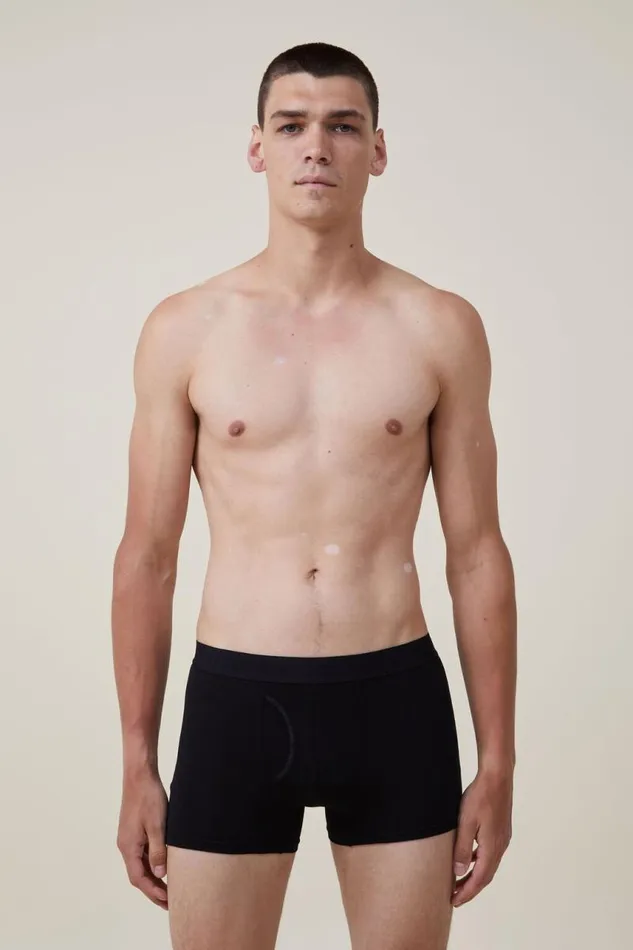 Cotton On Socks and Underwear Mens Organic Cotton Trunks Blackblack 8211 Men