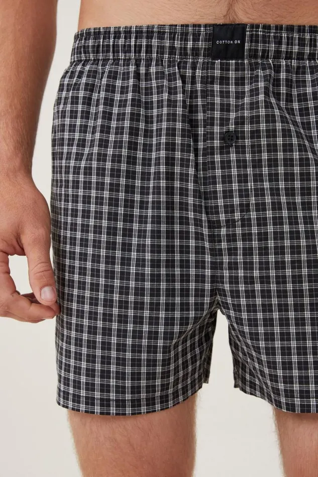 Cotton On Socks and Underwear Stretch Boxer Short Black Mini Check 8211 Men Cotton On Socks and Underwear Stretch Boxer Short Black Mini Check 8211 Men