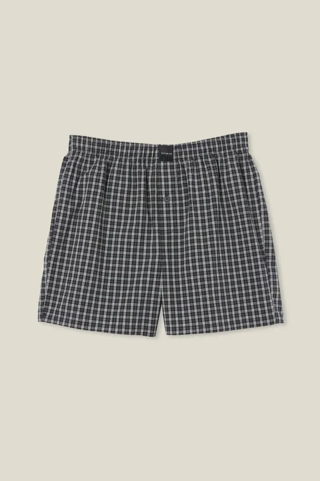 Cotton On Socks and Underwear Stretch Boxer Short Black Mini Check 8211 Men Cotton On Socks and Underwear Stretch Boxer Short Black Mini Check 8211 Men