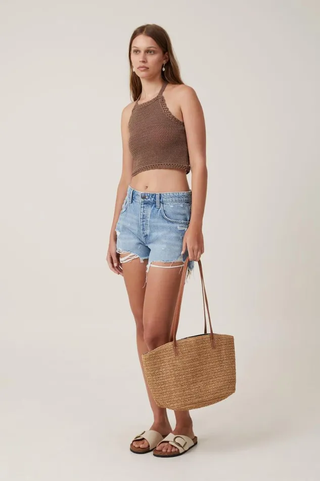 Cotton On SweatersandCardigans Crochet Scallop Halter Knit Mink Brown 8211 Women Cotton On SweatersandCardigans Crochet Scallop Halter Knit Mink Brown 8211 Women