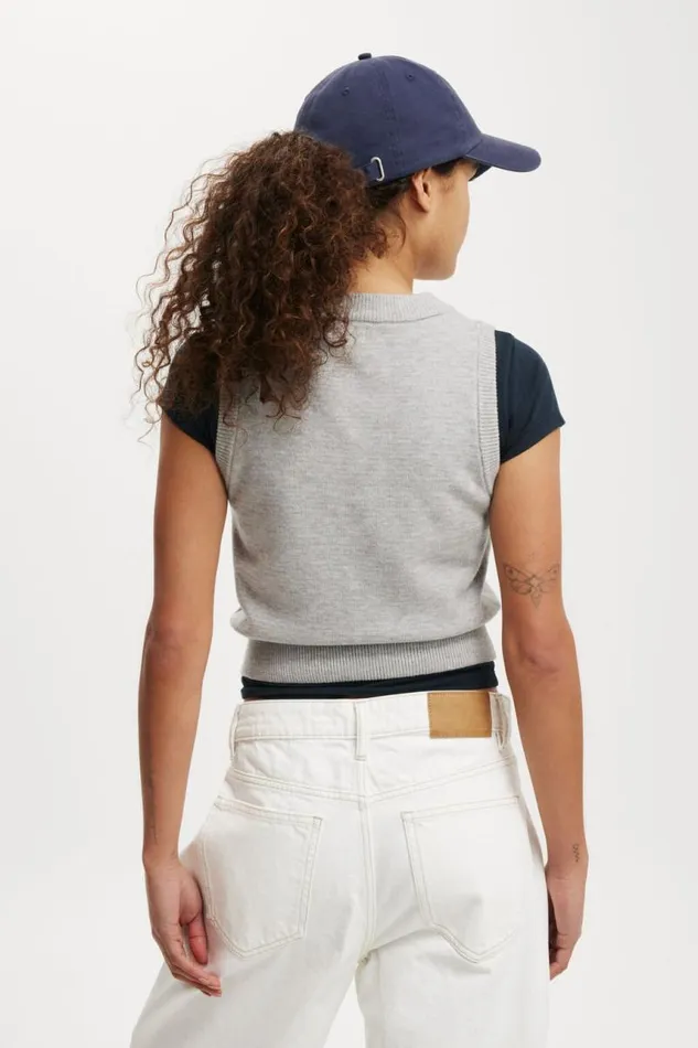 Cotton On SweatersandCardigans Everfine Crew Neck Vest Grey Shadow Marle 8211 Women Cotton On SweatersandCardigans Everfine Crew Neck Vest Grey Shadow Marle 8211 Women