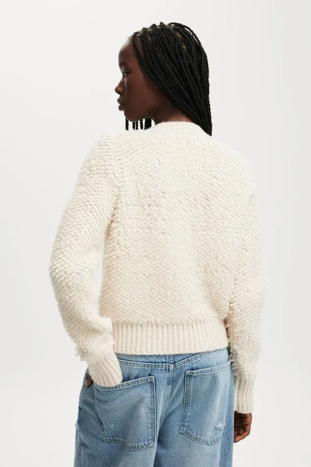 Cotton On SweatersandCardigans Shaggy Crew Texture Cardigan Stone 8211 Women Cotton On SweatersandCardigans Shaggy Crew Texture Cardigan Stone 8211 Women