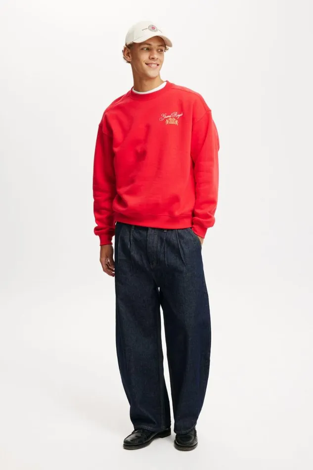 Cotton On Sweats and Hoodies Box Fit Graphic Crew Sweater Poppygrand Royal 8211 Men Cotton On Sweats and Hoodies Box Fit Graphic Crew Sweater Poppygrand Royal 8211 Men