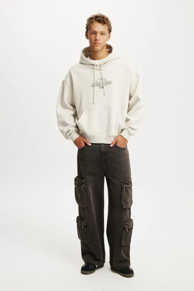 Cotton On Sweats and Hoodies Box Fit Graphic Hoodie Boneblank Cheque 8211 Men Cotton On Sweats and Hoodies Box Fit Graphic Hoodie Boneblank Cheque 8211 Men